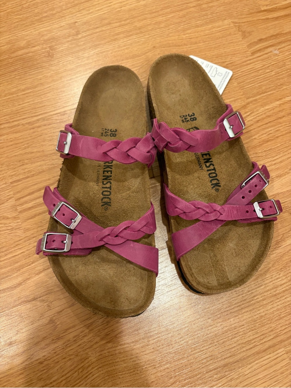 Birkenstock Braided Pink Double-Strap Sandals - Picture 3 of 4